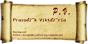 Prazsák Viktória névjegykártya